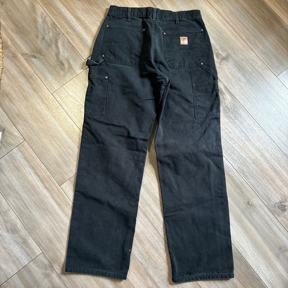 Carhartt B136-BLK Double Knee Carpenter Pants Black Canvas Loose Fit 32x32 - Picture 5 of 10